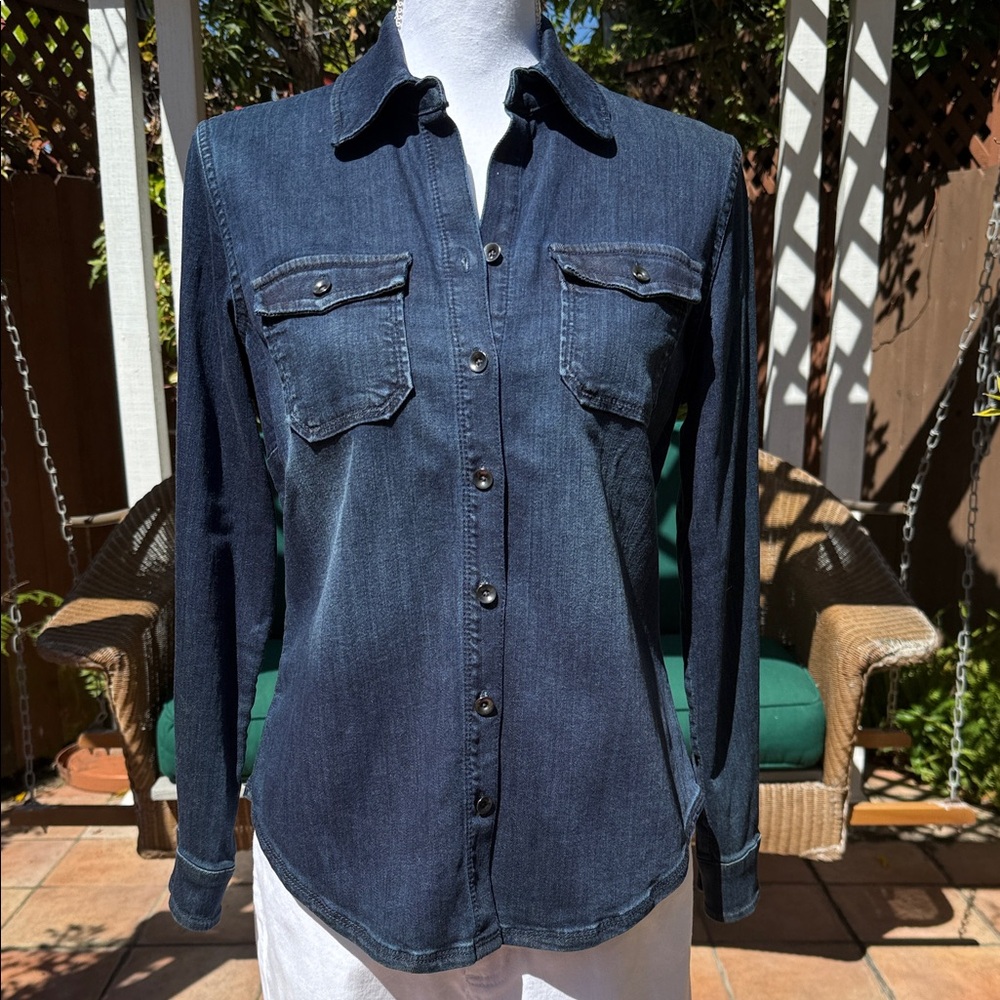 Coldwater Creek Navy Denim Shirt